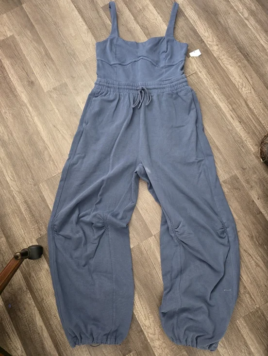 FREE PEOPLE MOVEMENT onesie Slate Blue Jumpsuit with Drawstring Boho Yoga - Picture 14 of 16
